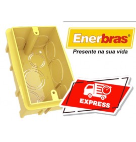CAIXINHA DE EMBUTIR AMARELA RETANGULAR 4X2 - ENERBRAS - E091-E